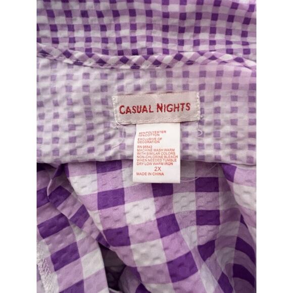 NWT Casual Nights Plus Size 2XL Mumu House Dress Night Gown Snap Buttons NEW - Picture 3 of 7